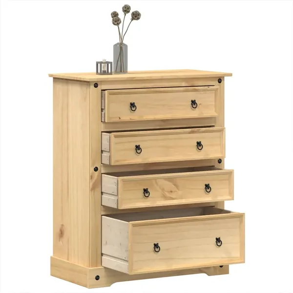 Commode Corona 92x48x114 cm bois massif de pin