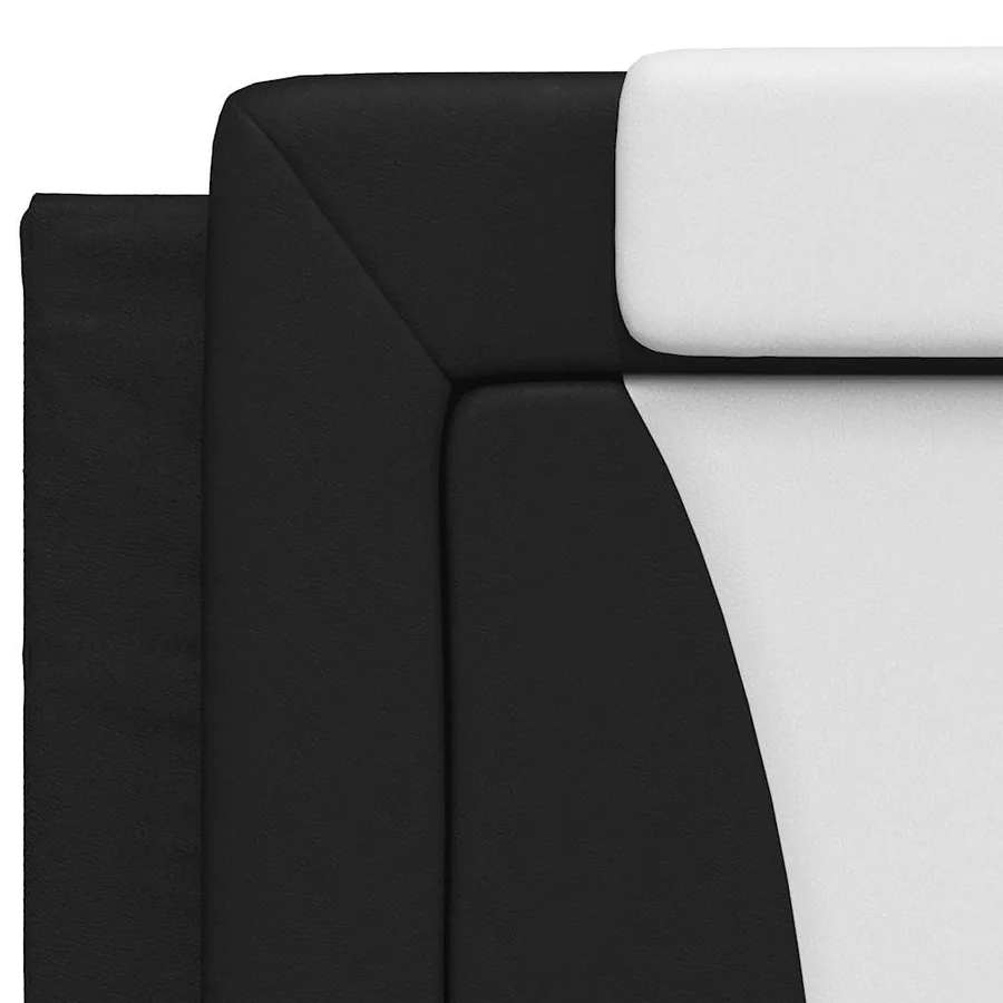 Coussin de tête de lit Viana noir et blanc 200 cm similicuir - 8
