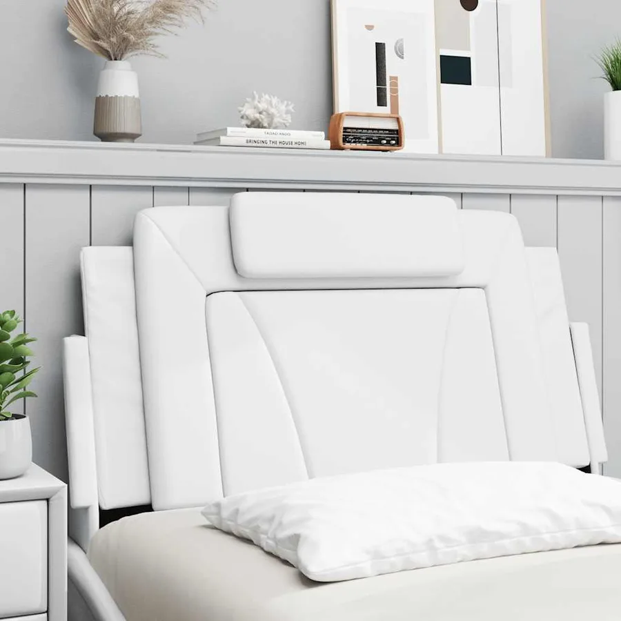 Coussin de tête de lit Viana blanc 100 cm similicuir - 3
