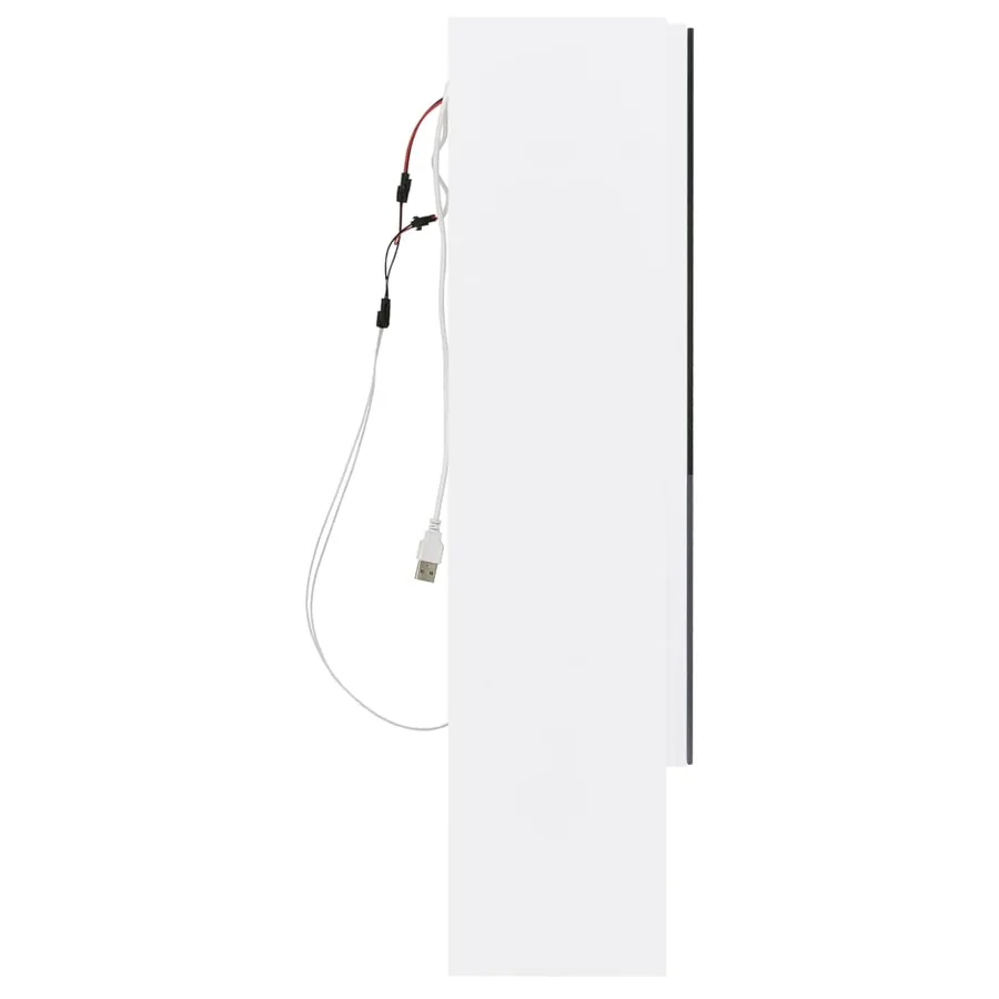 Armoire à miroir de salle de bain LED Blanc 80x15x60 cm MDF - 6