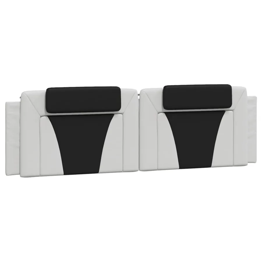 Coussin de tête de lit Viana blanc et noir 180 cm similicuir - 2