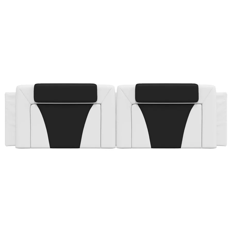 Coussin de tête de lit Viana blanc et noir 180 cm similicuir - 5