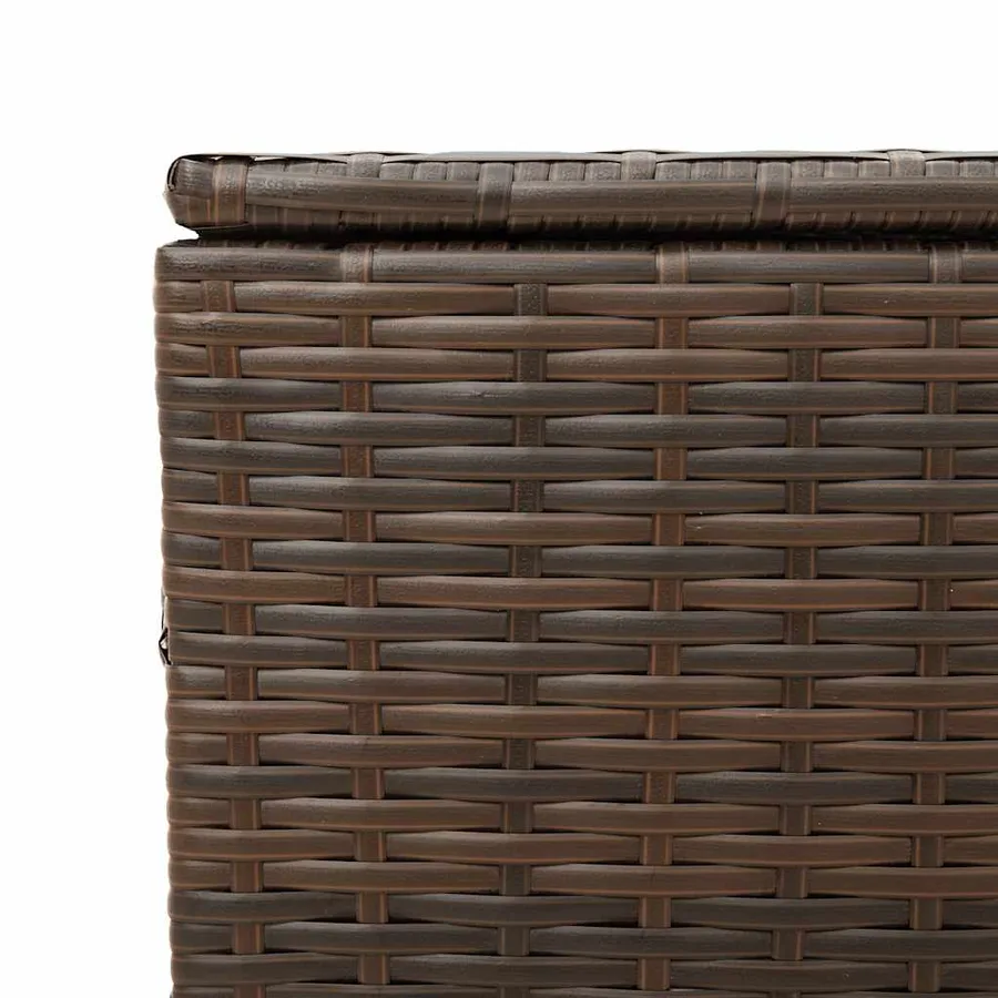 Boîte de rangement de jardin et roues marron 190L poly rotin - 9