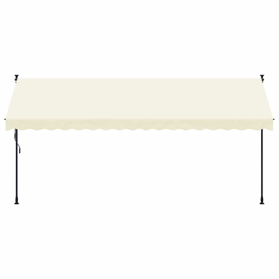Auvent rétractable crème 400x150 m tissu et acier - 3