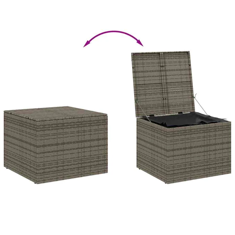 Boîte de rangement de jardin gris 291L résine tressée - 7