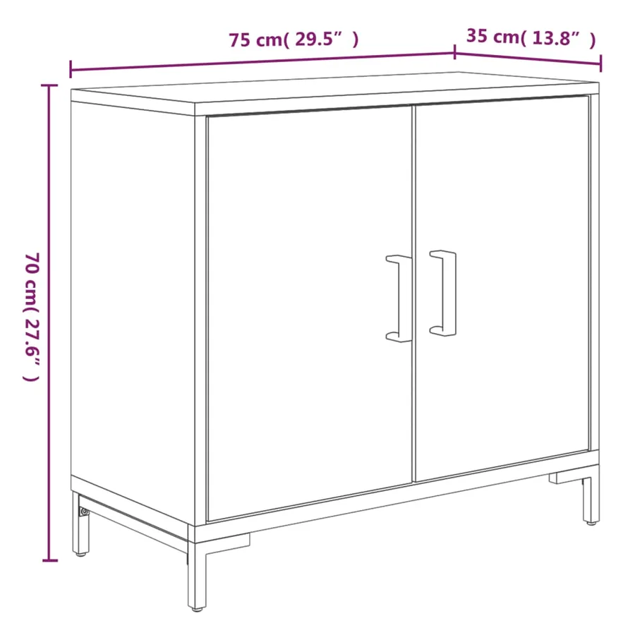 Buffet Marron 75x35x70 cm Bois de pin massif - 7