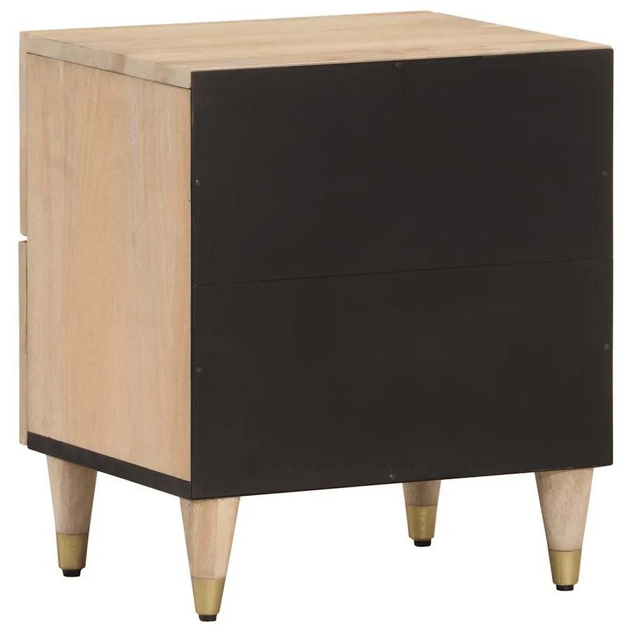 Tables de chevet 2 pcs 40x33x46 cm Bois de manguier solide - 6