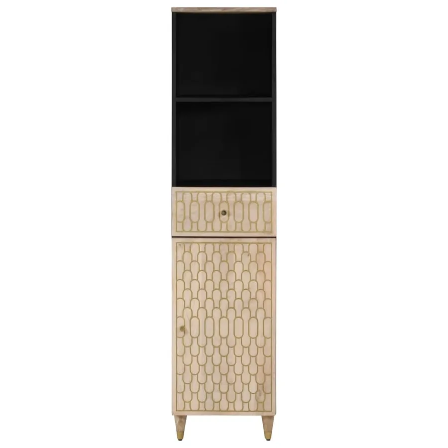 Armoire de salle de bain 38x33x160 cm bois massif de manguier - 3