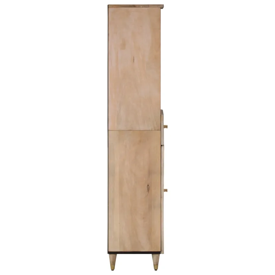 Armoire de salle de bain 38x33x160 cm bois massif de manguier - 4