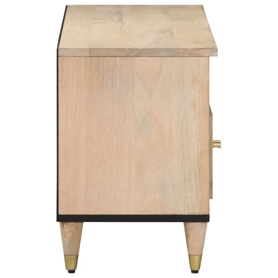 Meuble TV 100x33x46 cm bois massif de manguier - 4