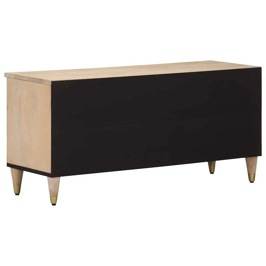 Meuble TV 100x33x46 cm bois massif de manguier - 5