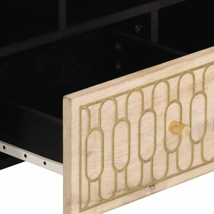 Meuble TV 100x33x46 cm bois massif de manguier - 7