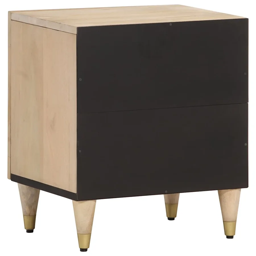 Tables de chevet 2 pcs 40x33x46 cm Bois de manguier solide - 6