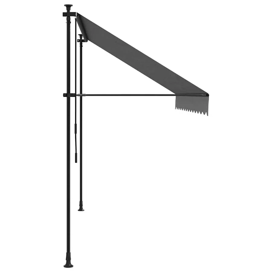 Auvent rétractable anthracite 300x150 m tissu et acier - 5