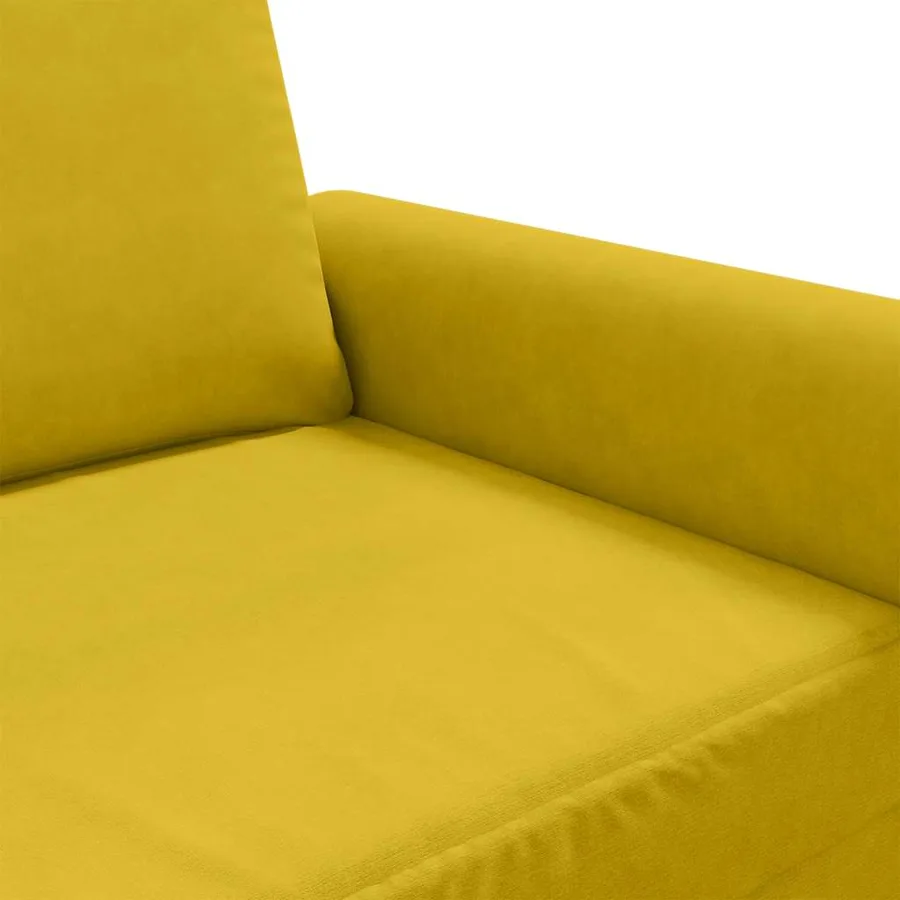 Canapé à 3 places Jaune 180 cm Velours - 7