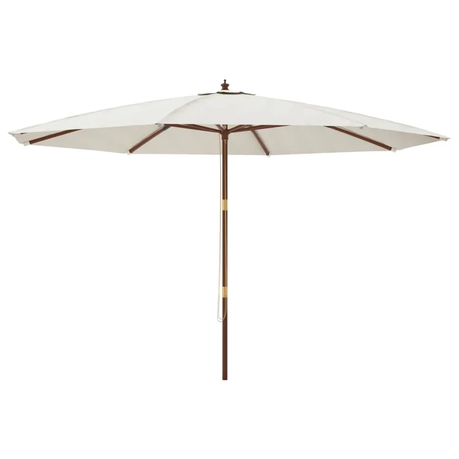 Parasol de jardin avec mât en bois sable 400x273 cm - 2