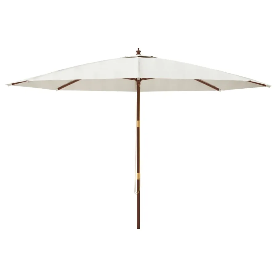 Parasol de jardin avec mât en bois sable 400x273 cm - 3