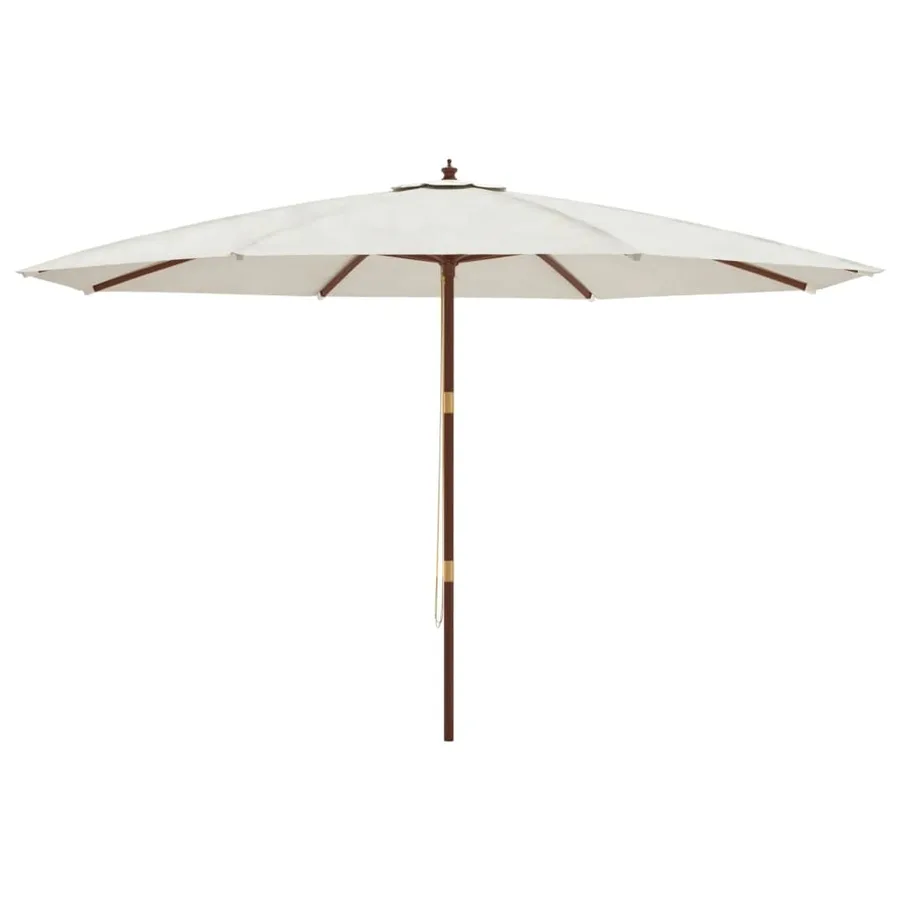 Parasol de jardin avec mât en bois sable 400x273 cm - 4