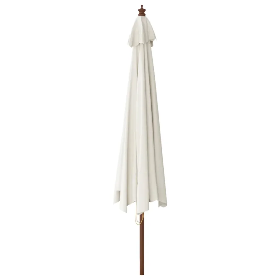 Parasol de jardin avec mât en bois sable 400x273 cm - 5