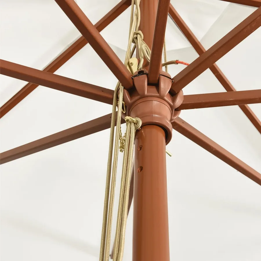 Parasol de jardin avec mât en bois sable 400x273 cm - 6