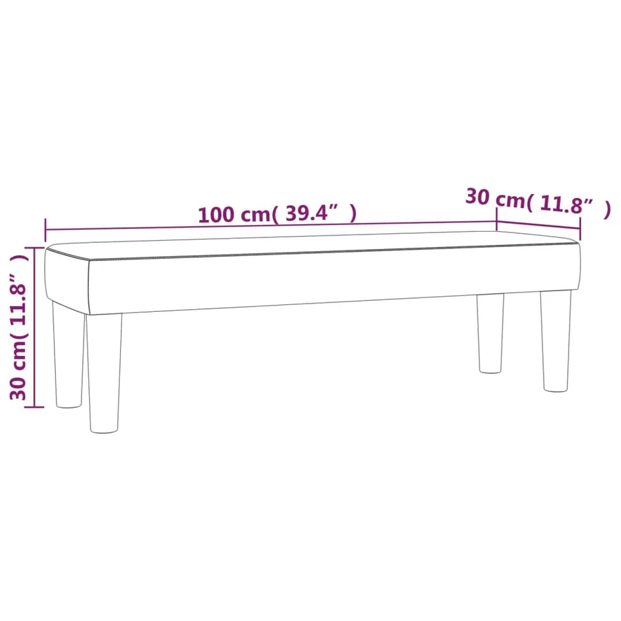 Banc Bleu 100x30x30 cm Tissu - 7