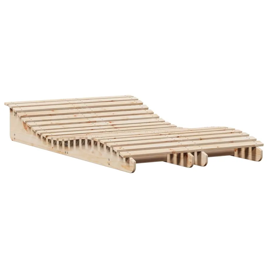 Chaises longues lot de 2 205x60x31,5cm bois massif de pin - 2