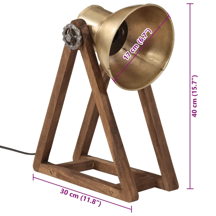 Lampe de bureau 25 W laiton antique 30x17x40 cm E27 - 11