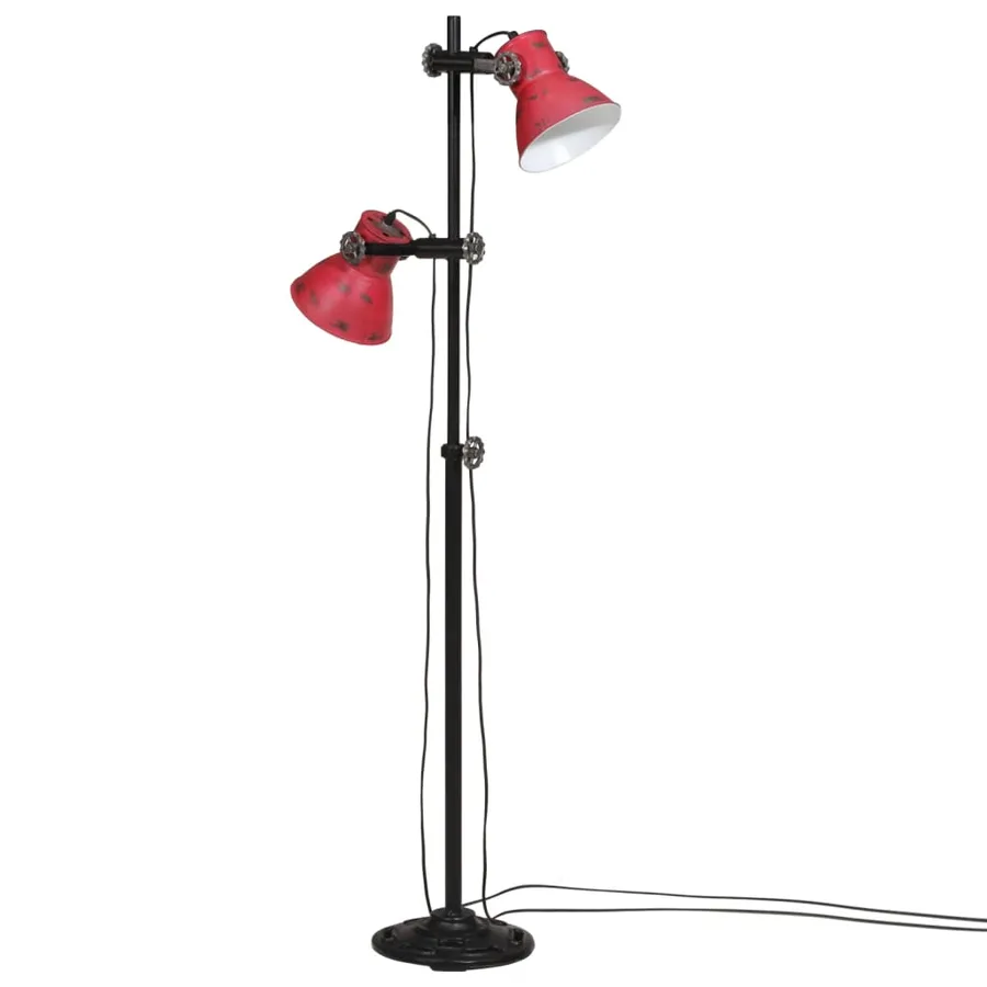 Lampadaire 25 W rouge délavé 25x25x90/160 cm E27 - 2