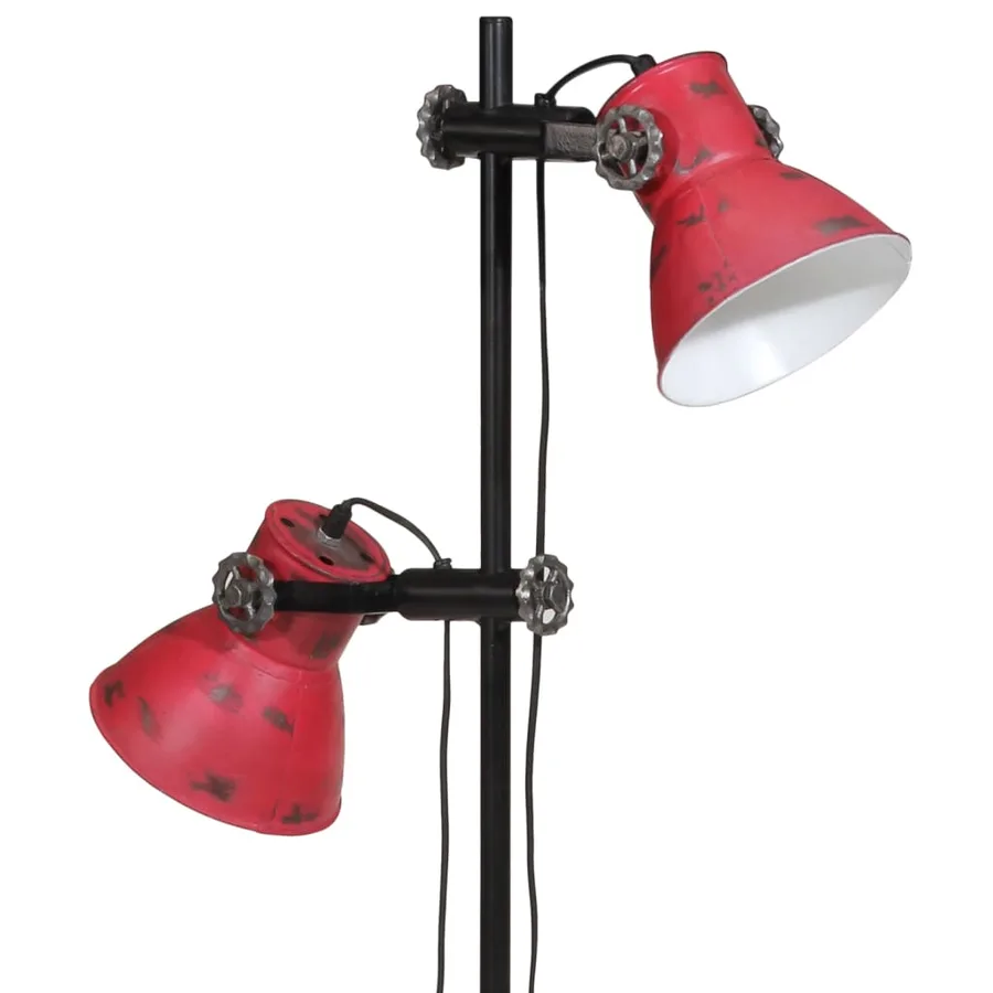 Lampadaire 25 W rouge délavé 25x25x90/160 cm E27 - 9