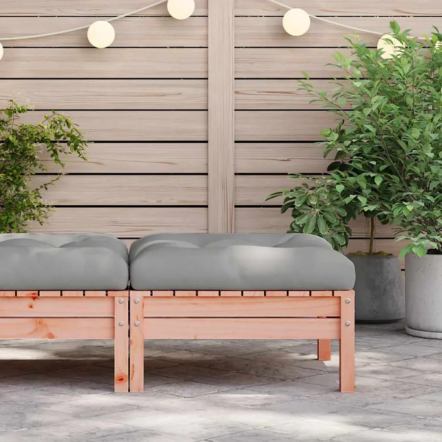 Repose-pied de jardin avec coussin bois massif douglas - 3