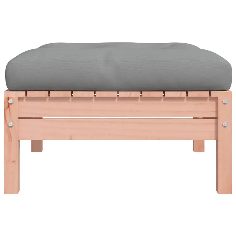 Repose-pied de jardin avec coussin bois massif douglas - 6