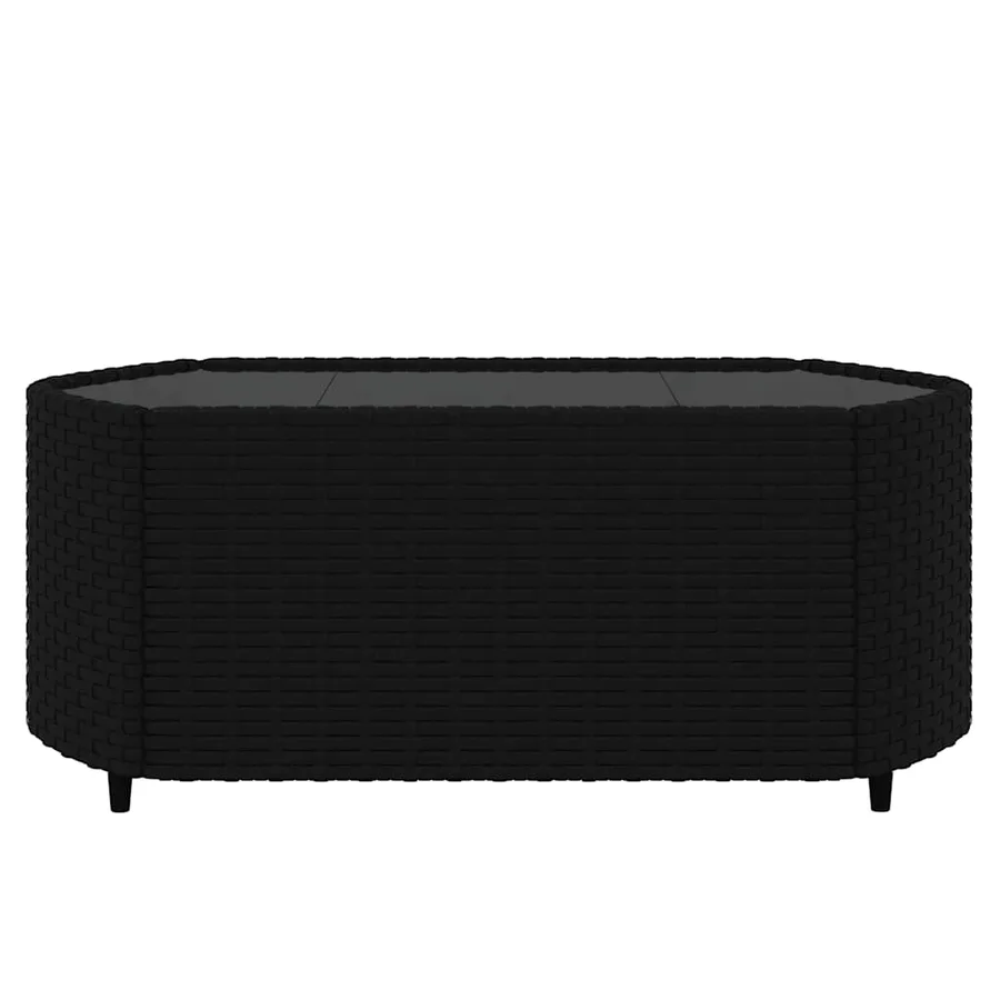 Salon de jardin 3 pcs avec coussins Noir Résine tressée - 6