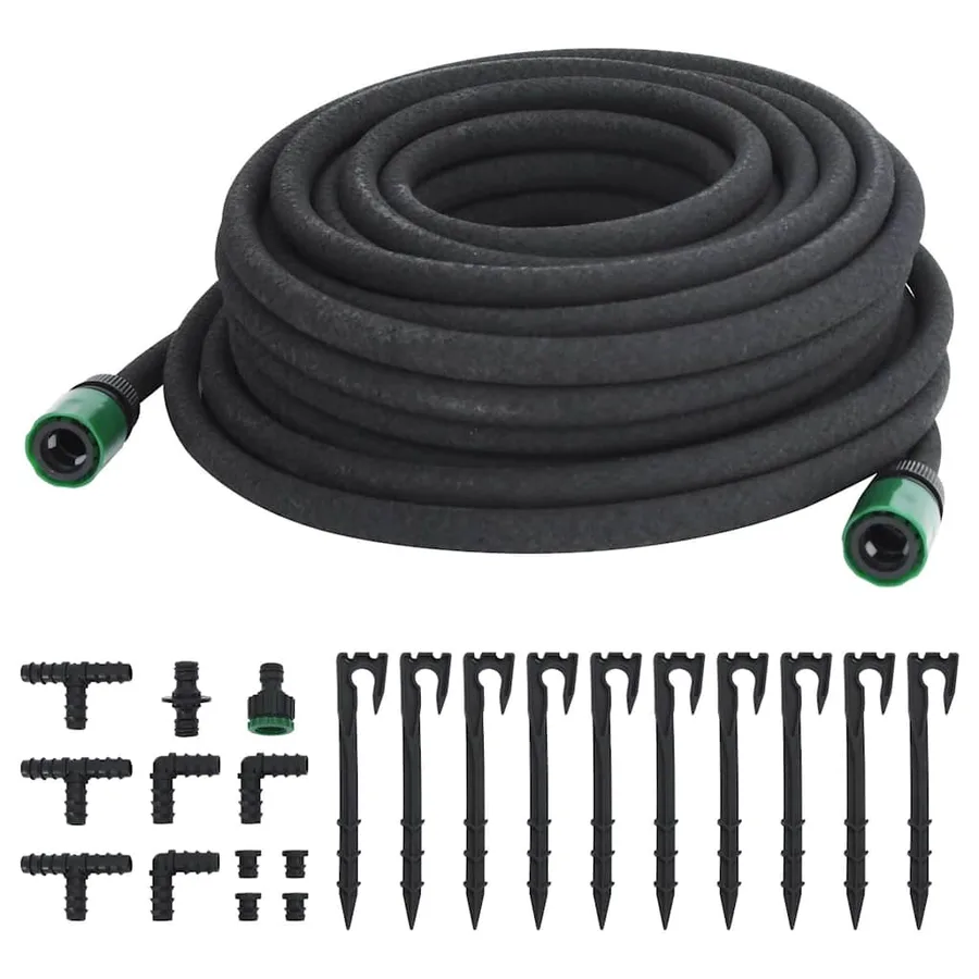 Tuyau d'arrosage de jardin noir 0,6" 25 m caoutchouc - 2