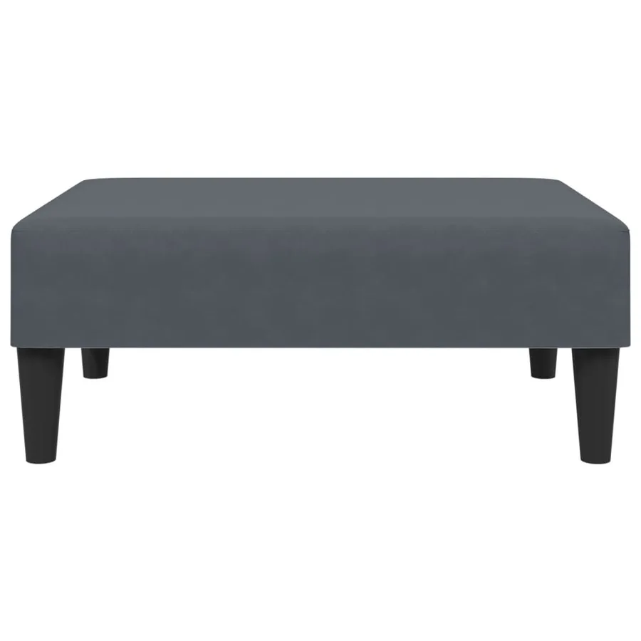 Repose-pied gris foncé 77x55x31 cm velours - 4
