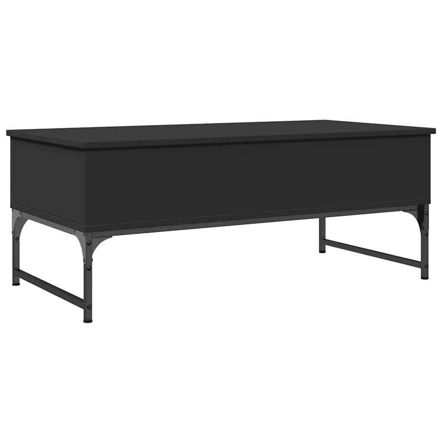 Table basse noir 100x50x40 cm bois d'ingénierie et métal - 2