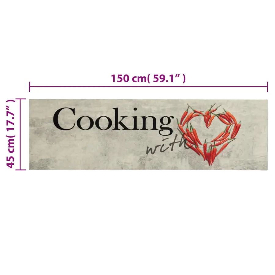 Tapis de cuisine lavable imprimé de piment Cooking 45x150 cm - 5
