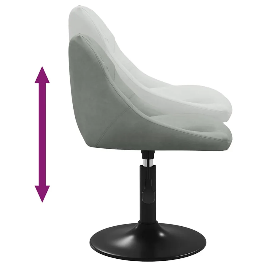 Chaise de salle à manger Gris clair Velours - 6