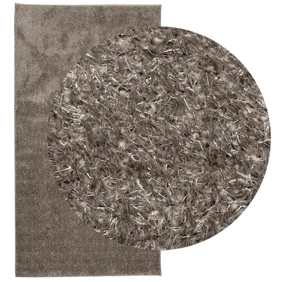 Tapis ISTAN à poils longs aspect brillant gris 80x150 cm - 3