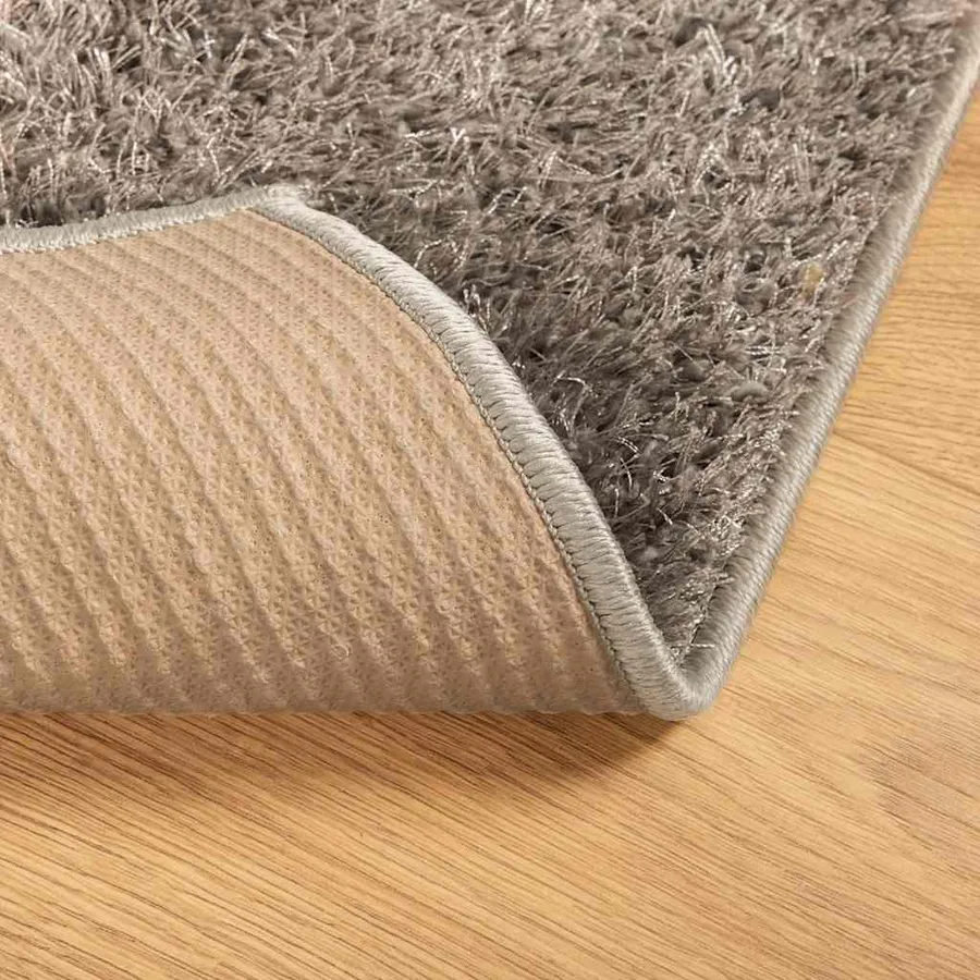 Tapis ISTAN à poils longs aspect brillant gris 80x150 cm - 5