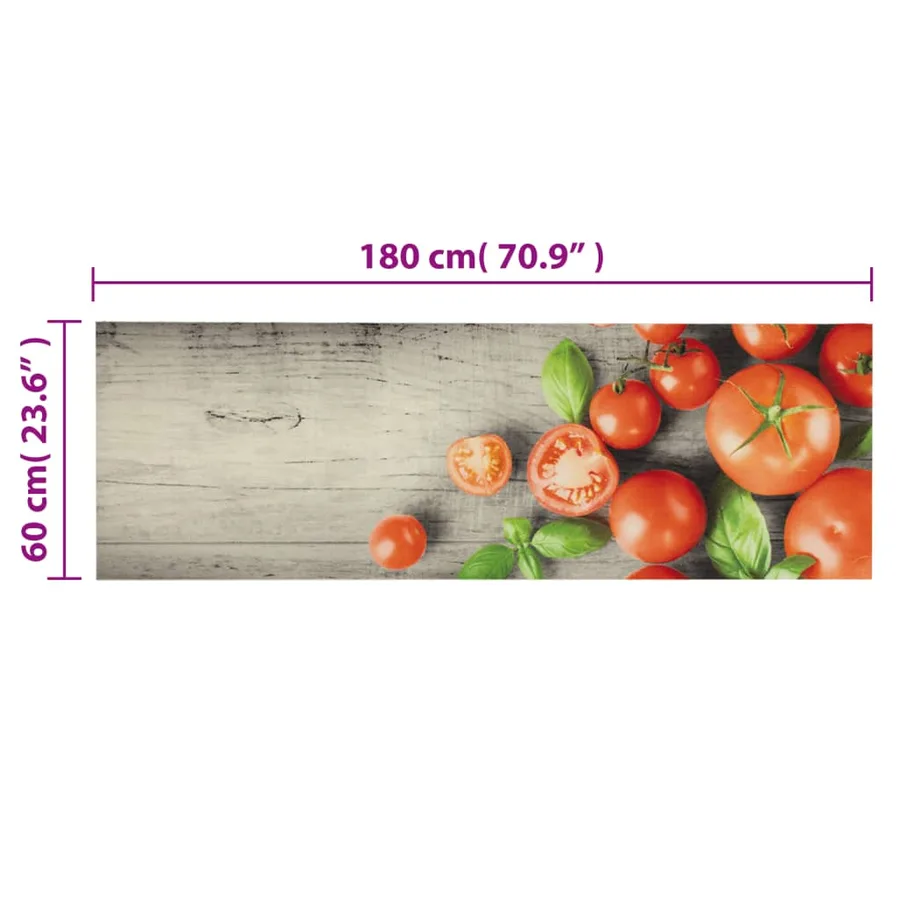 Tapis de cuisine lavable impression de tomates 60x180cm velours - 5