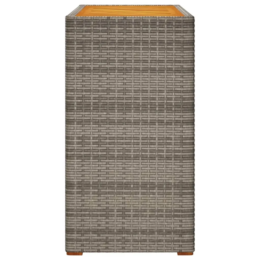 Table d'appoint de jardin dessus en bois gris 100x40x75 cm - 5