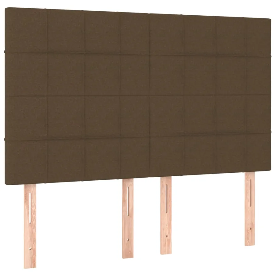 Tête de lit Marron foncé 144 x 5 x 118/128 cm Tissu - 2
