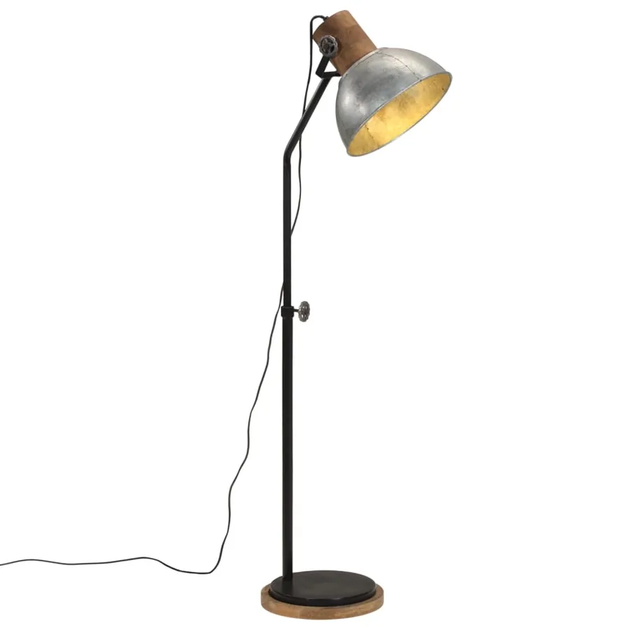 Lampadaire 25 W argent vintage 30x30x100-150 cm E27