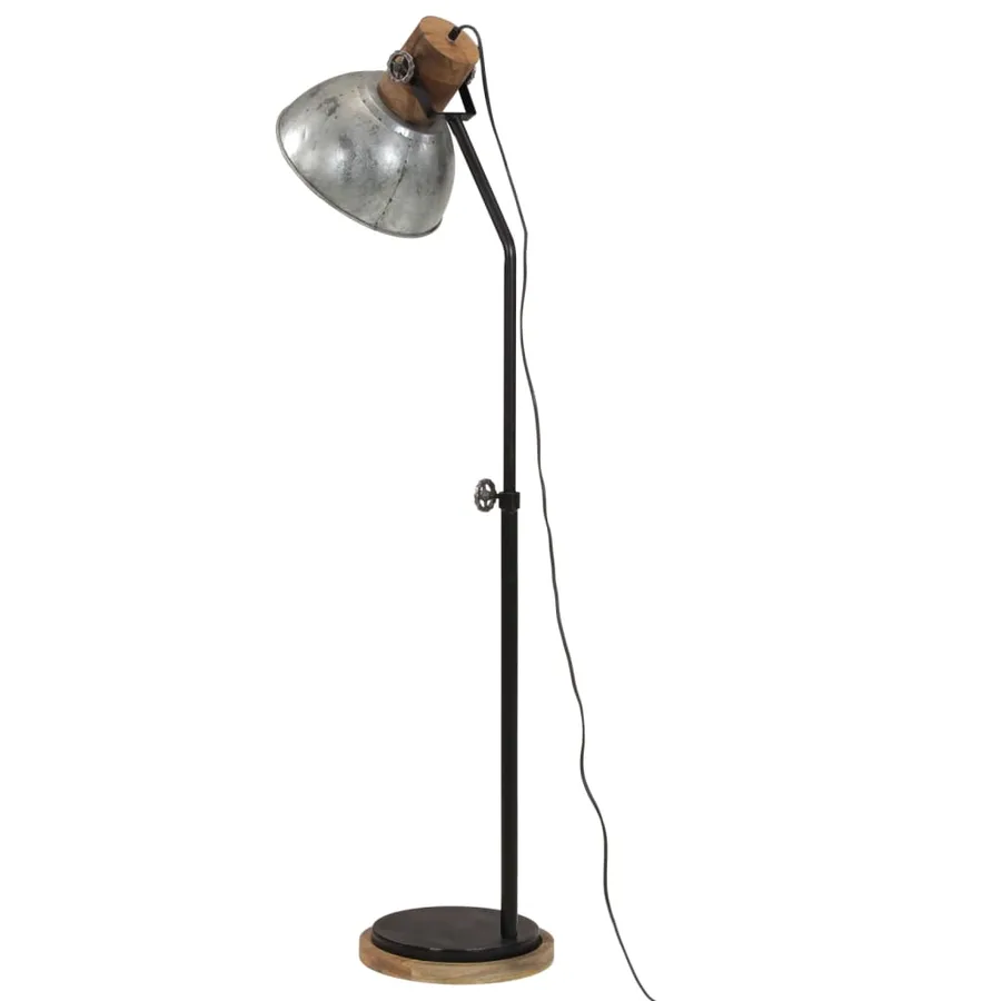 Lampadaire 25 W argent vintage 30x30x100-150 cm E27 - 5