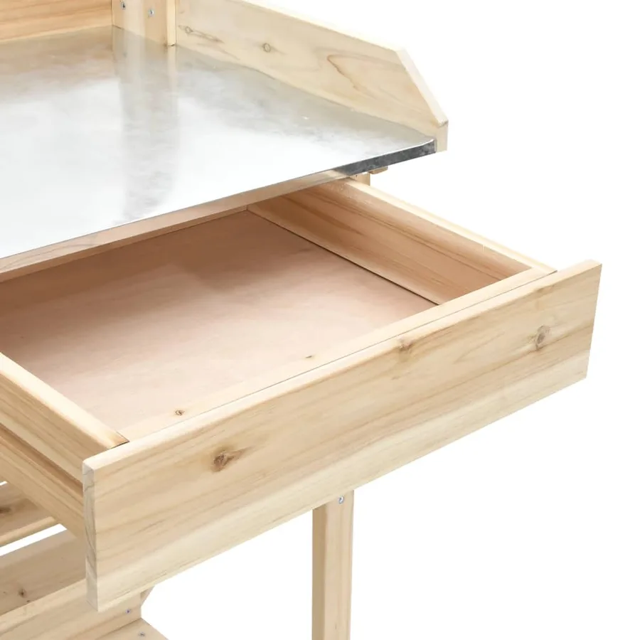 Banc de rempotage avec étagères bois massif de sapin - 8
