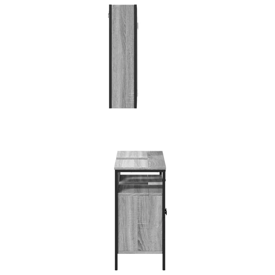 Ensemble de meubles de salle de bain 2 pcs Sonoma gris - 7