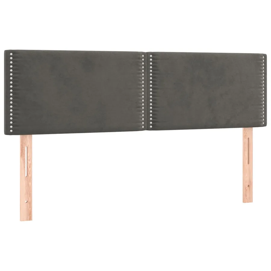 Sommier à lattes de lit et matelas Gris foncé 140x190cm Velours - 6