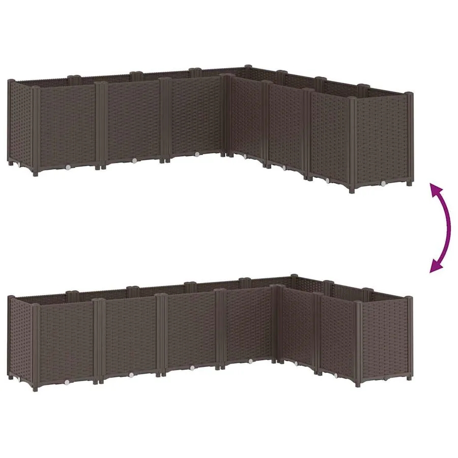 Jardinière marron 160x160x53 cm polypropylène - 6