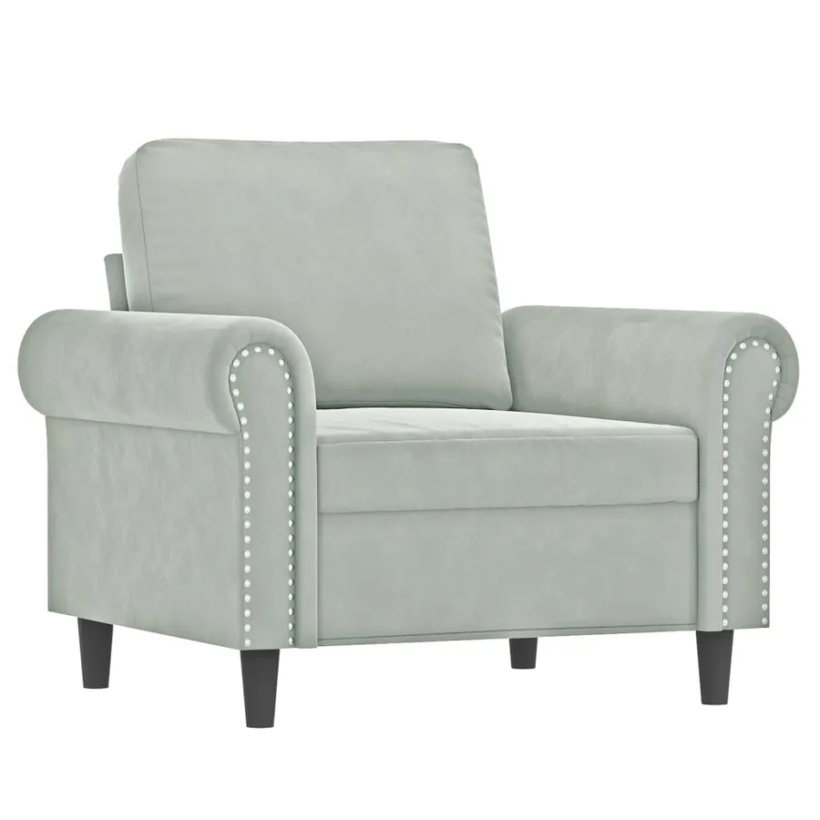 Ensemble de canapés 4 pcs avec coussins gris clair velours - 3