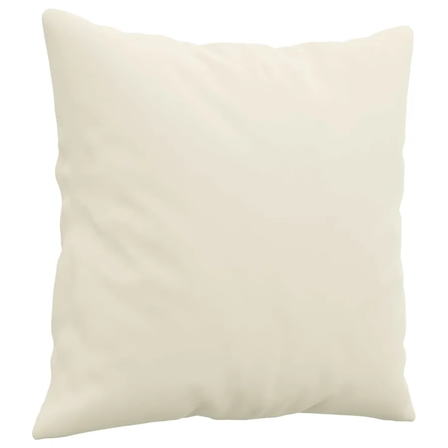 Canapé 2 places avec oreillers décoratifs crème 120 cm velours - 6